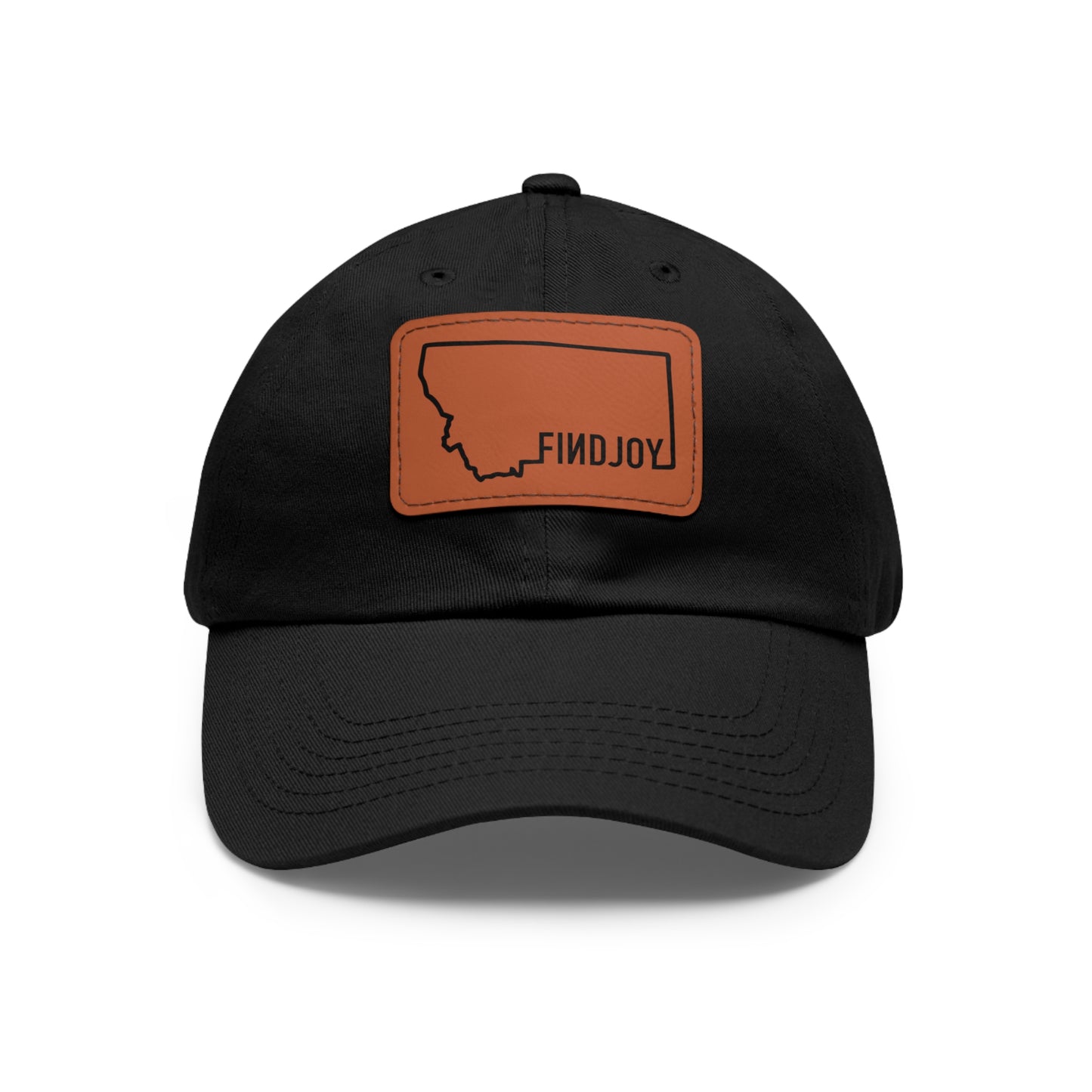 FINDJOY Montana Dad Hat with Leather Patch (Rectangle)