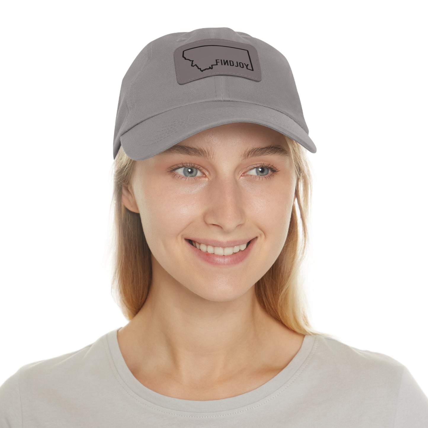 FINDJOY Montana Dad Hat with Leather Patch (Rectangle)