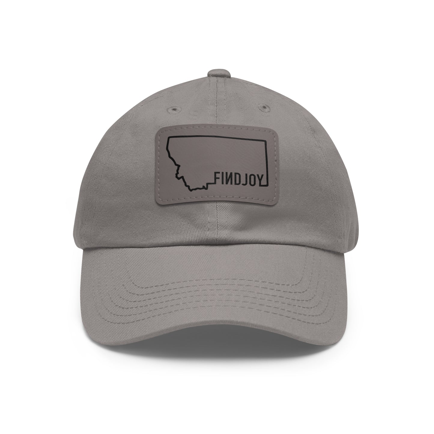 FINDJOY Montana Dad Hat with Leather Patch (Rectangle)
