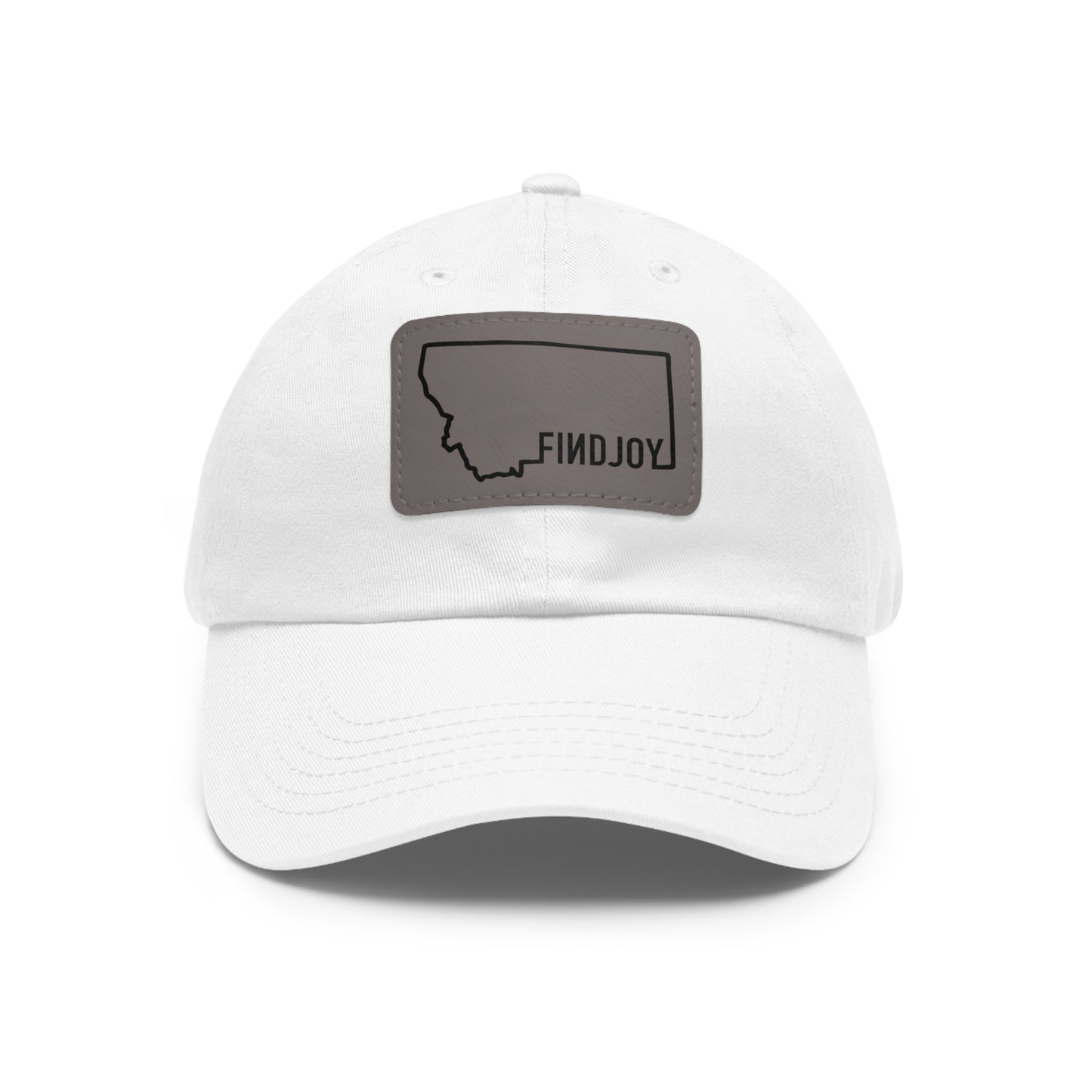 FINDJOY Montana Dad Hat with Leather Patch (Rectangle)