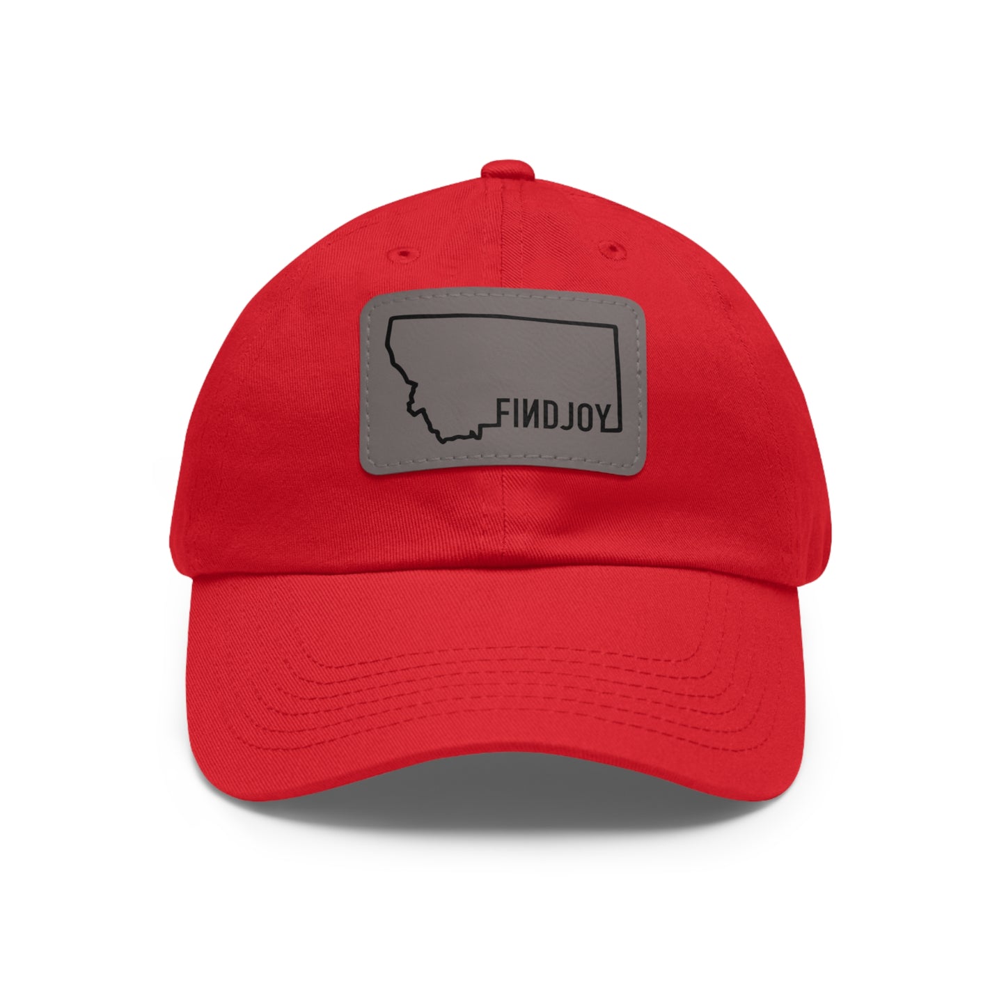 FINDJOY Montana Dad Hat with Leather Patch (Rectangle)