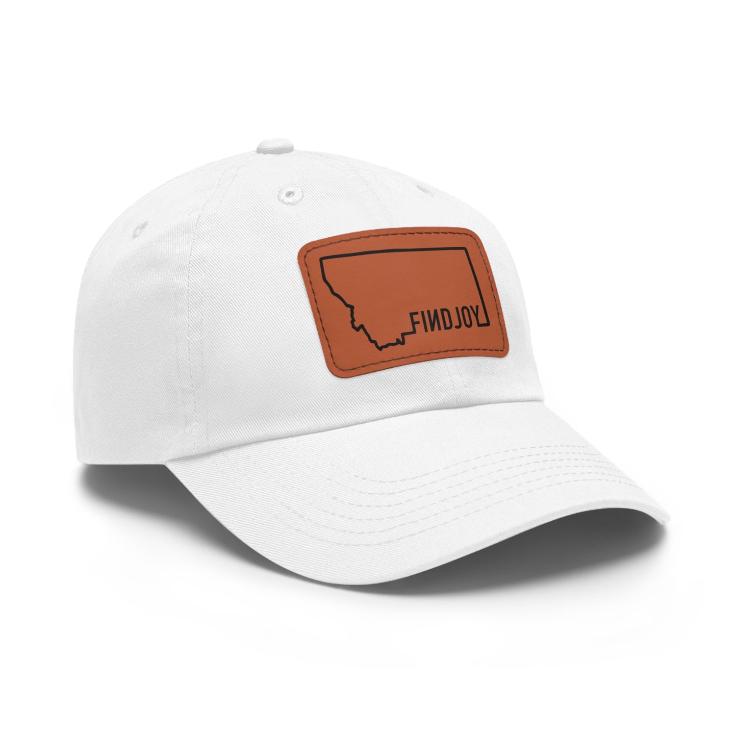 FINDJOY Montana Dad Hat with Leather Patch (Rectangle)