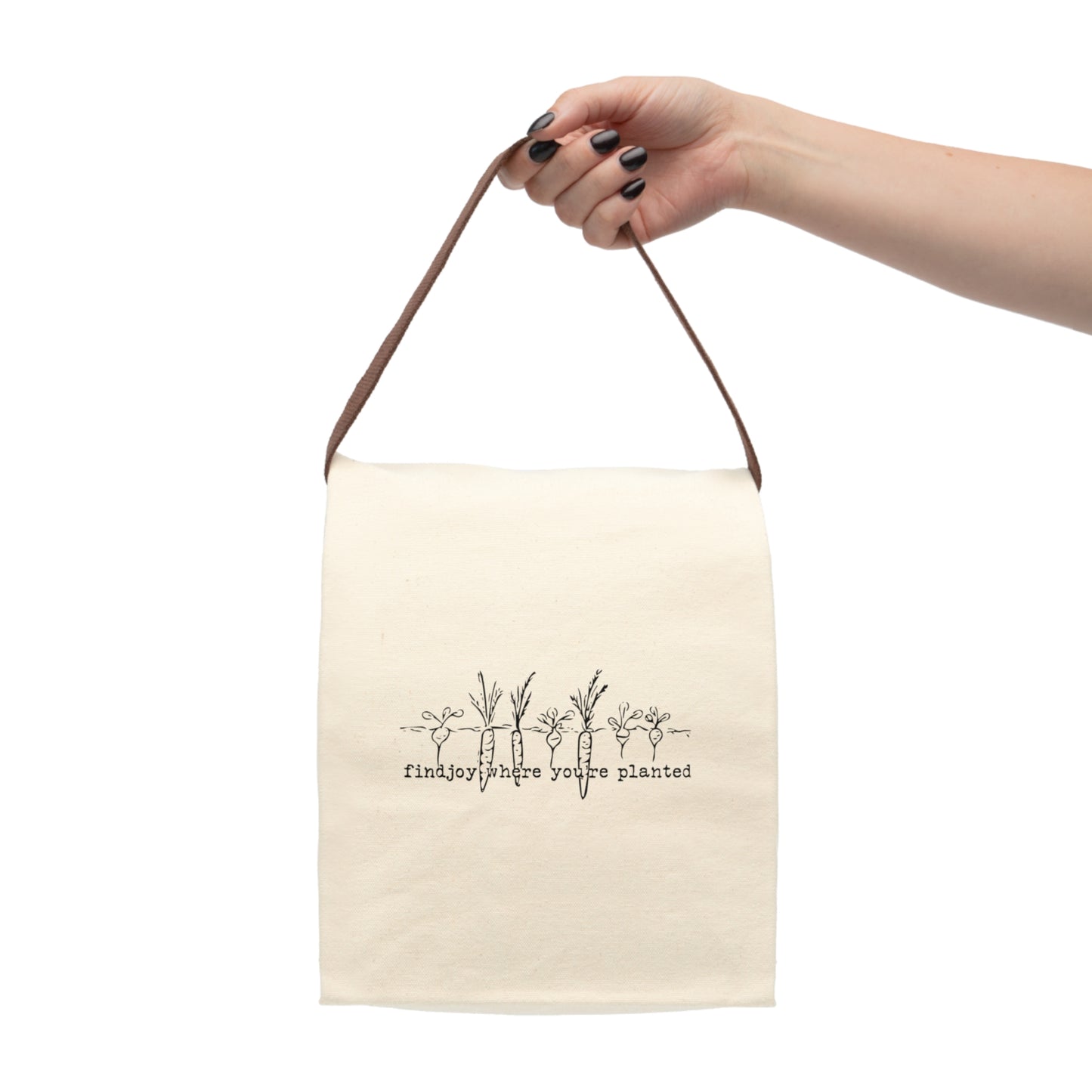 FINDJOY Where You’re Planted Canvas Lunch Bag With Strap