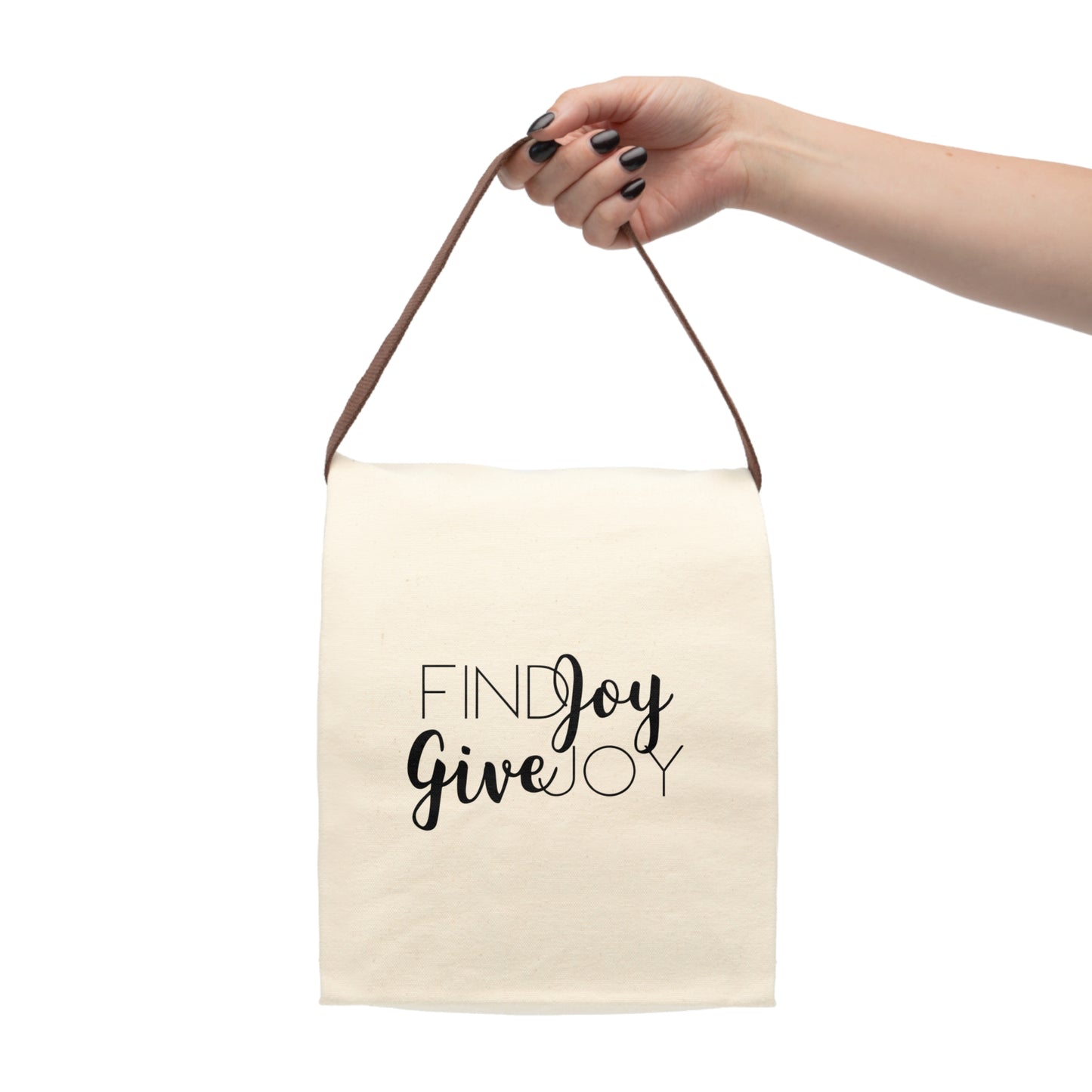 Find JOY Give JOY Canvas Lunch Bag With Strap