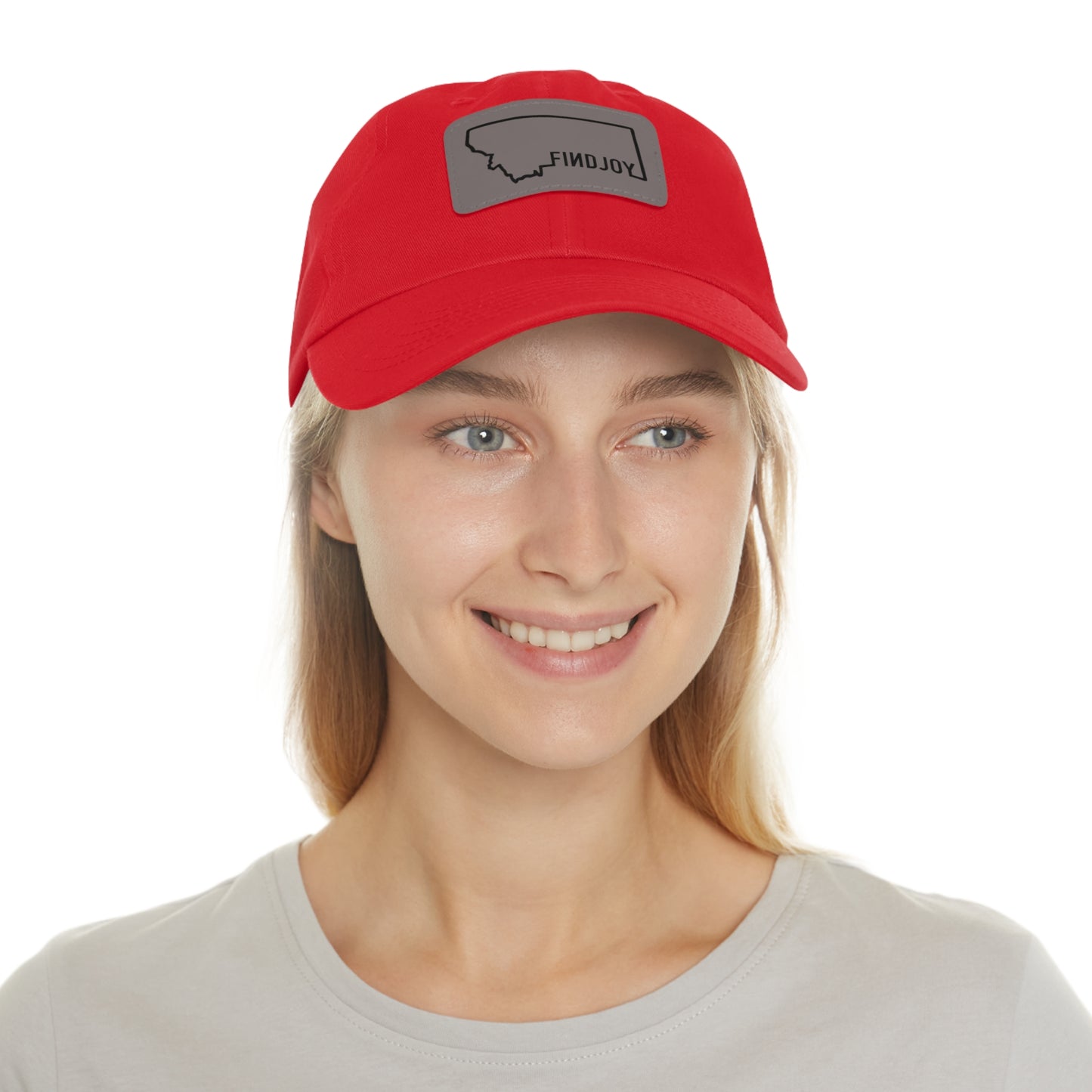 FINDJOY Montana Dad Hat with Leather Patch (Rectangle)
