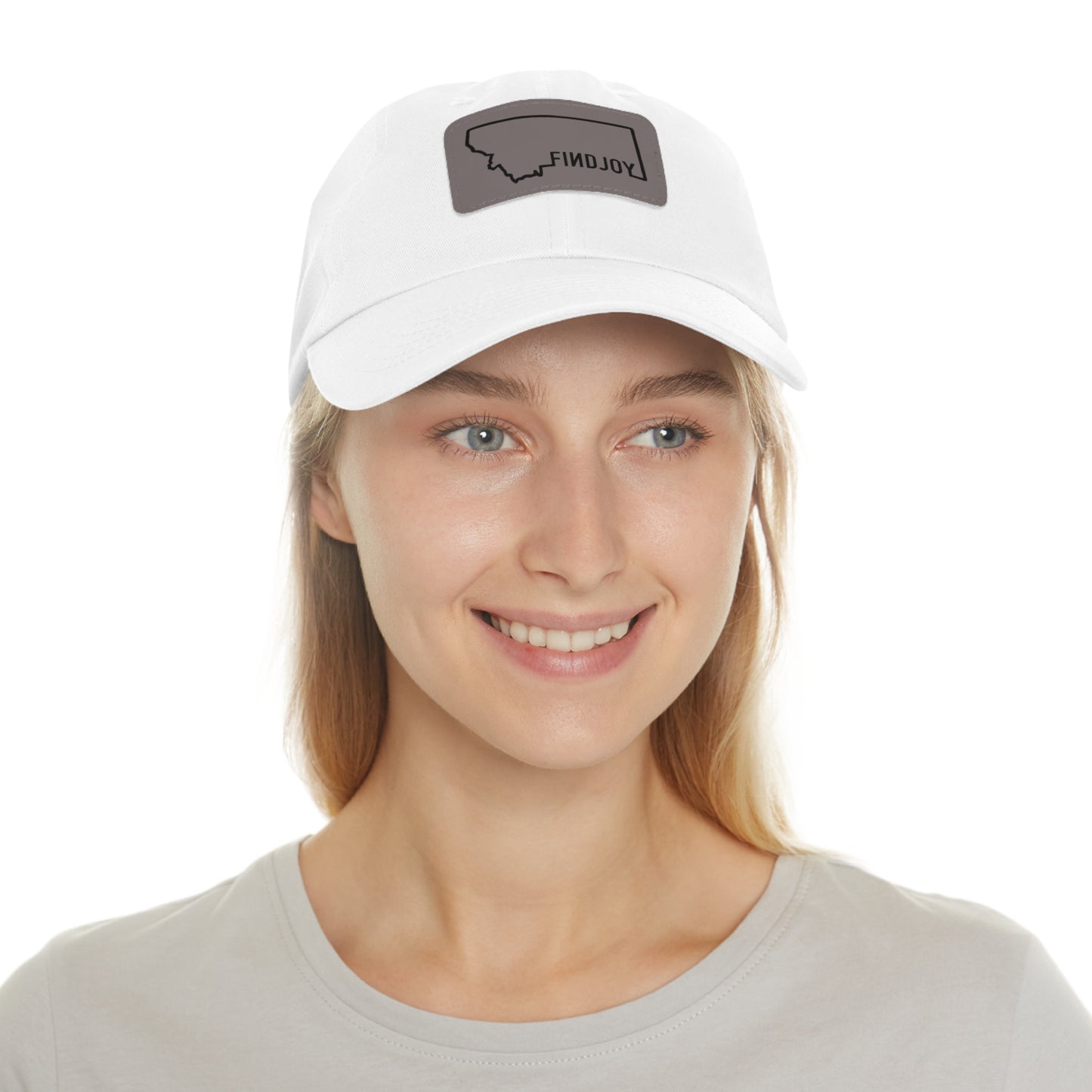 FINDJOY Montana Dad Hat with Leather Patch (Rectangle)
